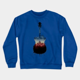 Taj Mahal l Guitar l Musician l India l Art Crewneck Sweatshirt